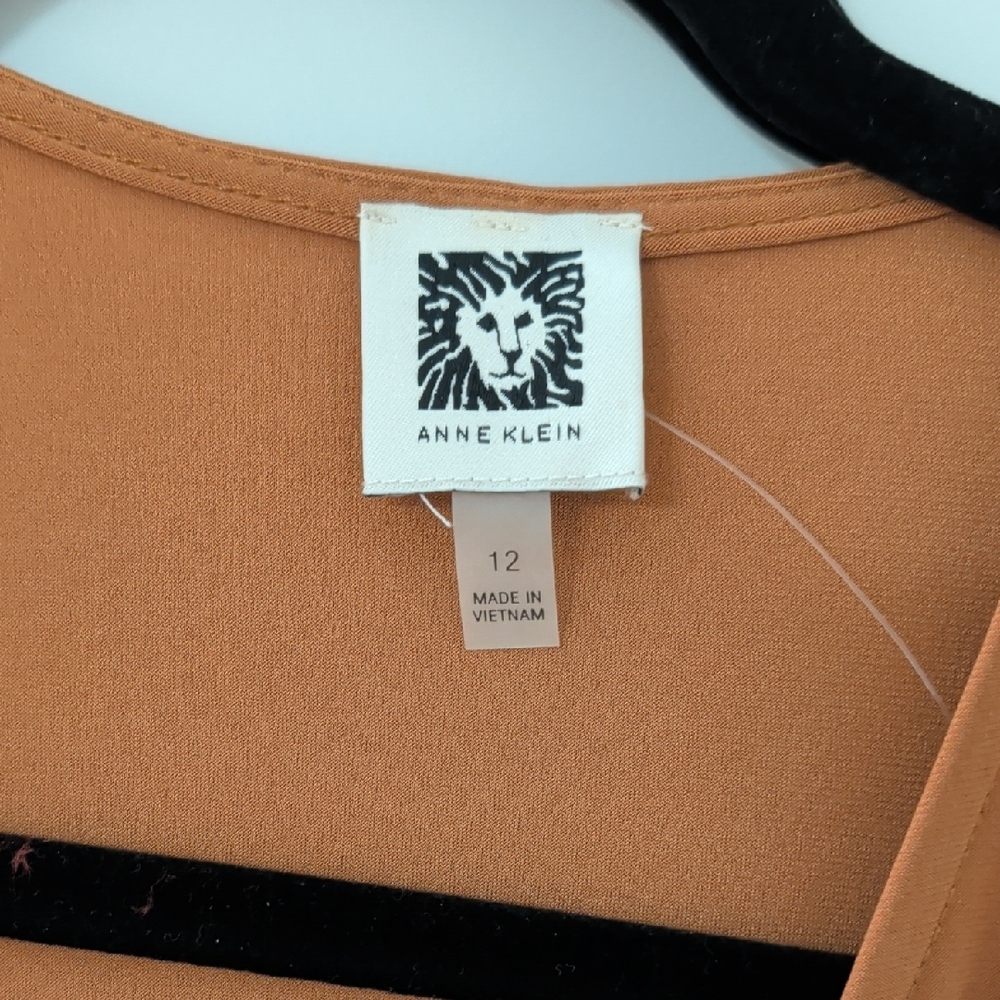 Anne Klein Tan Wrap Midi Dress - Picture 2 of 5